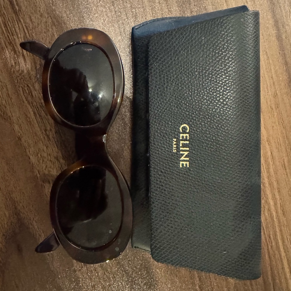 Celine Tortoiseshell Brown Round Sunglasses